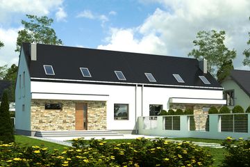  Projekt domu Sosnówka bez garażu bliźniak [B-BL2] (WRF1880) - projekt domu parterowego z poddaszem - Zdjęcie 1