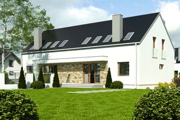  Projekt domu Sosnówka bez garażu bliźniak [B-BL2] (WRF1880) - projekt domu parterowego z poddaszem - Zdjęcie 2