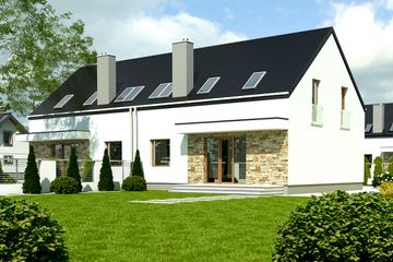  Projekt domu Sosnówka bez garażu bliźniak [B-BL1] (WRF1879) - projekt domu parterowego z poddaszem - Zdjęcie 2