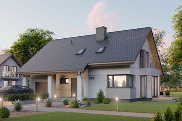  Projekt domu APS 302 (LUA1401) - projekt domu parterowego z poddaszem - Zdjęcie 1