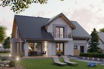  Projekt domu APS 302 (LUA1401) - projekt domu parterowego z poddaszem - Zdjęcie 2