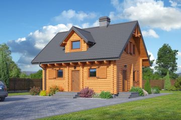  Projekt domu Gródkowo dw (KRP2164) - projekt domu parterowego z poddaszem - Zdjęcie 1