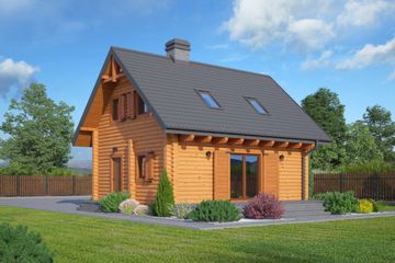  Projekt domu Gródkowo dw (KRP2164) - projekt domu parterowego z poddaszem - Zdjęcie 2