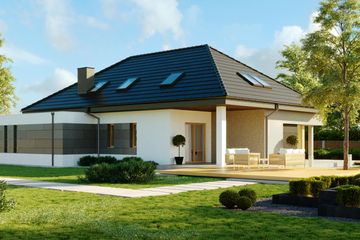  Projekt domu HomeKoncept 57 (KRX1075) - projekt domu parterowego z poddaszem - Zdjęcie 1