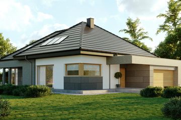  Projekt domu HomeKoncept 57 (KRX1075) - projekt domu parterowego z poddaszem - Zdjęcie 2