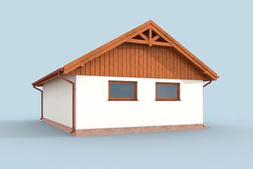  Projekt garażu G310 szkielet drewniany jednostanowiskowy z pomieszczenie gospodarczym (SLN2545) - projekt garażu parterowego - Zdjęcie 4