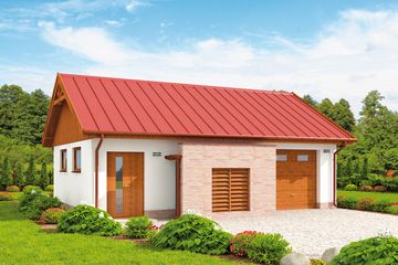  Projekt budynku gospodarczego G310 szkielet drewniany budynek gospodarczy (SLN2544) - projekt budynku parterowego - Zdjęcie 1