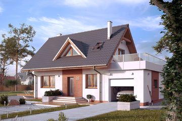  Projekt domu Bez 2 (BSA2144) - projekt domu parterowego z poddaszem - Zdjęcie 1