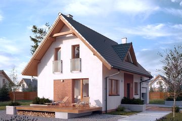  Projekt domu Bez 2 (BSA2144) - projekt domu parterowego z poddaszem - Zdjęcie 2