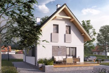  Projekt domu Bez 3 (BSA2145) - projekt domu parterowego z poddaszem - Zdjęcie 2