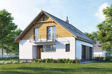  Projekt domu E-213 (WAX1117) - projekt domu parterowego z poddaszem - Zdjęcie 1