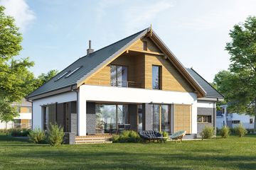  Projekt domu E-216 (WAX1118) - projekt domu parterowego z poddaszem - Zdjęcie 1