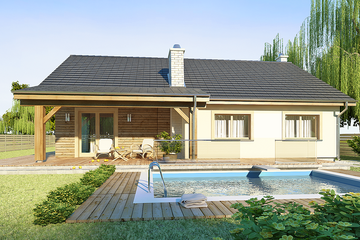  Projekt domu AJR_03_B_v01 (WOJ1020) - projekt domu parterowego - Zdjęcie 2