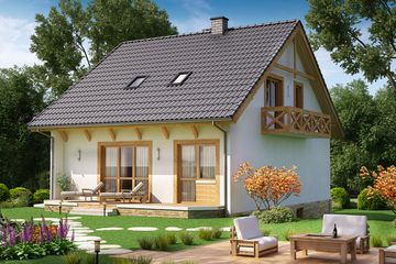  Projekt domu BW-32 wariant 1 (JGC1186) - projekt domu parterowego z poddaszem - Zdjęcie 2