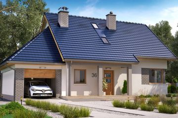  Projekt domu BW-36 wariant 9 (JGC1188) - projekt domu parterowego z poddaszem - Zdjęcie 1