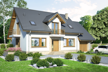  Projekt domu Tamarillo 6 (WOF1111) - projekt domu parterowego z poddaszem - Zdjęcie 1