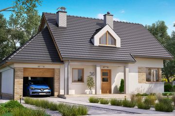  Projekt domu BW-36 wariant 8 (JGC1189) - projekt domu parterowego z poddaszem - Zdjęcie 2