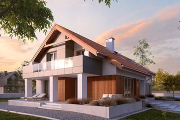  Projekt domu Karmin (BSA2147) - projekt domu parterowego z poddaszem - Zdjęcie 2