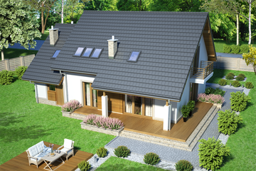  Projekt domu Tamarillo 6 (WOF1111) - projekt domu parterowego z poddaszem - Zdjęcie 3