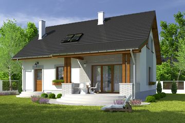  Projekt domu Inka IV z garażem 1-st. [A] (WRF1883) - projekt domu parterowego z poddaszem - Zdjęcie 2