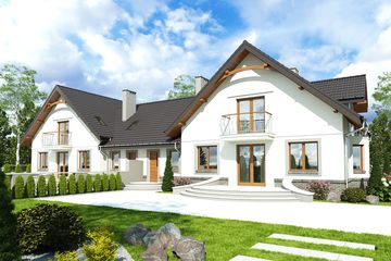  Projekt domu Dla Ciebie 4 z garażem 1-st. bliźniak [A-BL] (WRF1884) - projekt domu parterowego z poddaszem - Zdjęcie 2