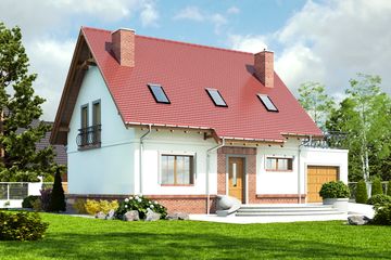  Projekt domu Sosnówka II z garażem 1-st. [A] (WRF1886) - projekt domu parterowego z poddaszem - Zdjęcie 1