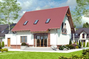  Projekt domu Sosnówka II z garażem 1-st. [A] (WRF1886) - projekt domu parterowego z poddaszem - Zdjęcie 2