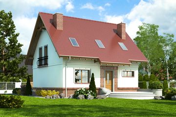  Projekt domu Sosnówka II bez garażu [B] (WRF1887) - projekt domu parterowego z poddaszem - Zdjęcie 1