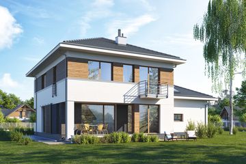  Projekt domu E-218 (WAX1123) - projekt domu z pełnym piętrem - Zdjęcie 2