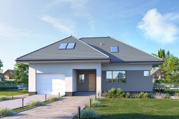  Projekt domu E-225 (WAX1124) - projekt domu parterowego z poddaszem - Zdjęcie 1