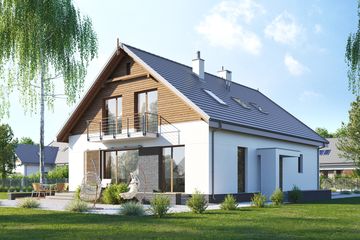  Projekt domu E-223 (WAX1125) - projekt domu parterowego z poddaszem - Zdjęcie 2