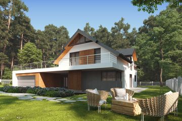  Projekt domu uA21 (WCB1034) - projekt domu parterowego z poddaszem - Zdjęcie 1