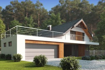  Projekt domu uA21 (WCB1034) - projekt domu parterowego z poddaszem - Zdjęcie 2