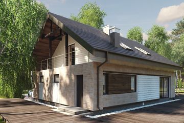  Projekt domu uA25 (WCB1041) - projekt domu parterowego z poddaszem - Zdjęcie 3