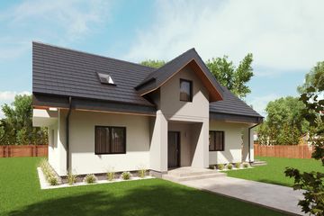 Projekt domu uA43 (WCB1058) - projekt domu parterowego z poddaszem - Zdjęcie 1