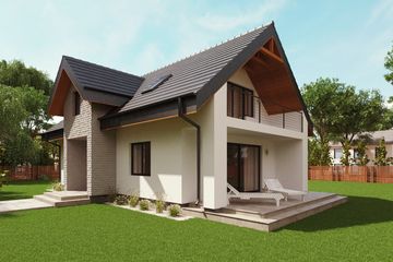  Projekt domu uA43 (WCB1058) - projekt domu parterowego z poddaszem - Zdjęcie 2