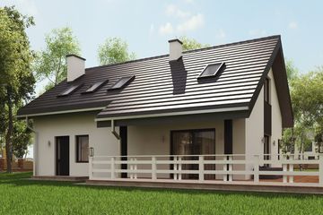 Projekt domu uA47 (WCB1063) - projekt domu parterowego z poddaszem - Zdjęcie 1