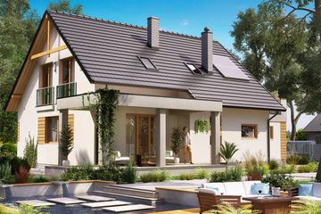  Projekt domu BW-55 wariant 1 (JGC1192) - projekt domu parterowego z poddaszem - Zdjęcie 3