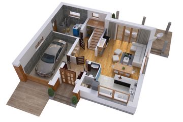  Projekt domu BW-55 (JGC1193) - projekt domu parterowego z poddaszem - Zdjęcie 3