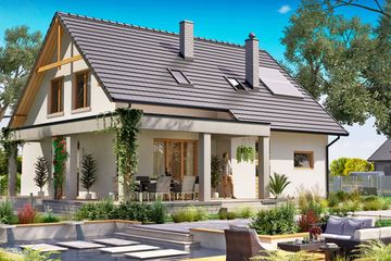  Projekt domu BW-55 wariant 2 (JGC1194) - projekt domu parterowego z poddaszem - Zdjęcie 2