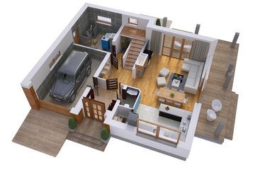  Projekt domu BW-55 wariant 2 (JGC1194) - projekt domu parterowego z poddaszem - Zdjęcie 3