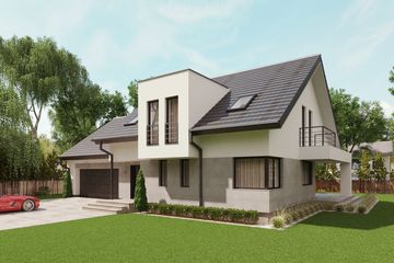  Projekt domu uA59 (WCB1074) - projekt domu parterowego z poddaszem - Zdjęcie 1