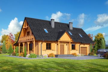  Projekt domu Hoczew 17 dw (KRP2169) - projekt domu parterowego z poddaszem - Zdjęcie 1