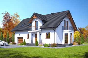  Projekt domu Gilowo 19 (KRP2172) - projekt domu parterowego z poddaszem - Zdjęcie 1