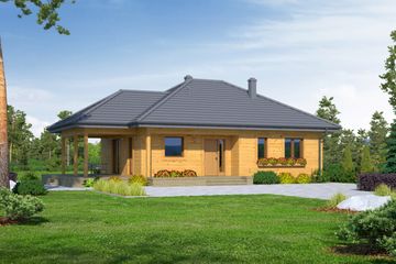  Projekt domu Piaseczno 3 dws (KRP2174) - projekt domu parterowego - Zdjęcie 1