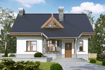  Projekt domu Agatka bez garażu [B] (WRF1029) - projekt domu parterowego z poddaszem - Zdjęcie 4