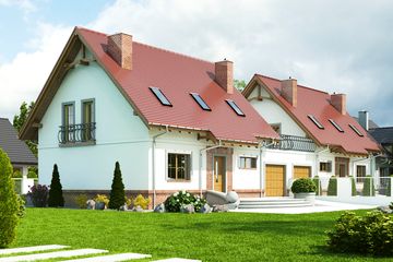  Projekt domu Sosnówka II z garażem 1-st. bliźniak [A-BL1] (WRF1888) - projekt domu parterowego z poddaszem - Zdjęcie 1