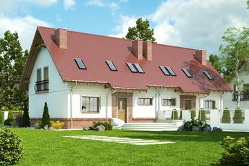  Projekt domu Sosnówka II bez garażu bliźniak [B-BL1] (WRF1890) - projekt domu parterowego z poddaszem - Zdjęcie 1