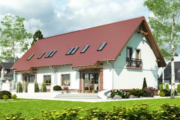  Projekt domu Sosnówka II bez garażu bliźniak [B-BL1] (WRF1890) - projekt domu parterowego z poddaszem - Zdjęcie 2