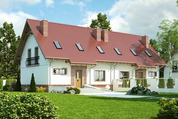  Projekt domu Sosnówka II bez garażu bliźniak [B-BL2] (WRF1891) - projekt domu parterowego z poddaszem - Zdjęcie 1